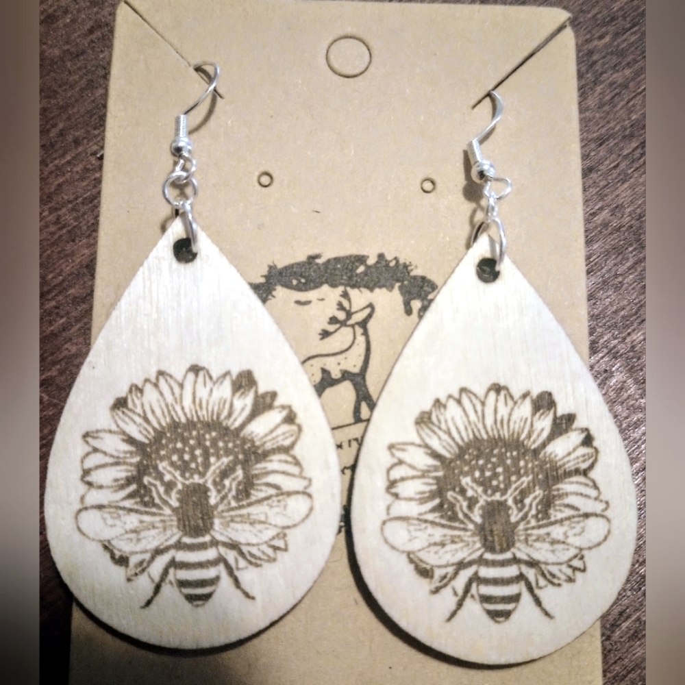 Sunflower Bee earrings